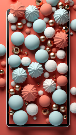 Top view layout of a Christmas for smartphone wallpaper. generative aiの素材