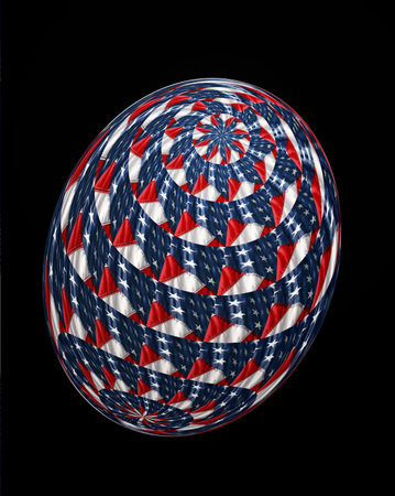 A single 3D Easter Egg textured with the US flag