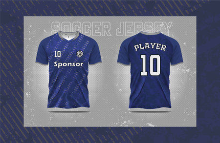 Modern Soccer jersey football sport t shirt design suitable for racing, soccer, gaming and e sports Illustration Vector and double-sided mockupのイラスト素材