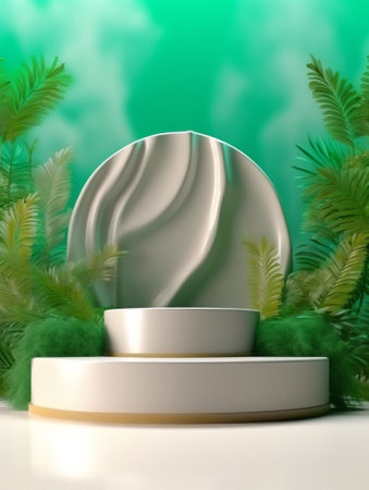 Podium mockup Design for product presentation and Beautiful Product Display Backgroundの素材