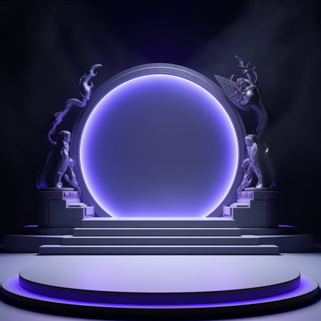 Podium mockup Design for product presentation and Beautiful Product Display Backgroundの素材