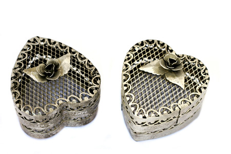Heart Shaped Decorative Boxes の写真素材