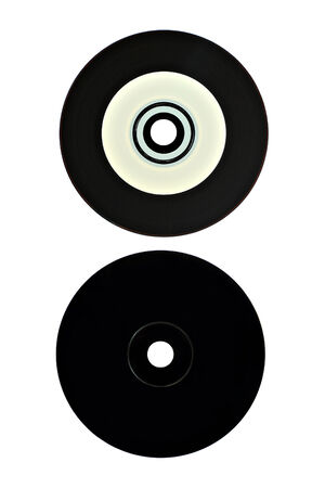Vinyl Cd Front And Back Isolated On Whiteの写真素材