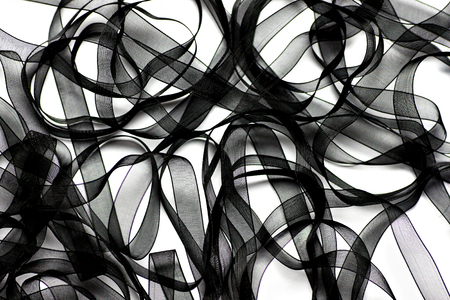 Black Ribbon Backgroundの写真素材