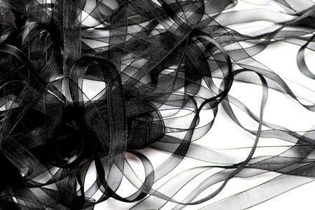Black Ribbon Backgroundの写真素材