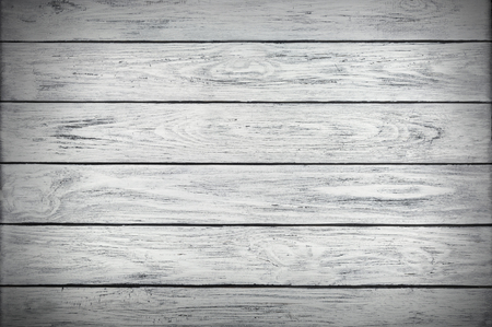Natural background of the white wooden plank boards horizontalの写真素材