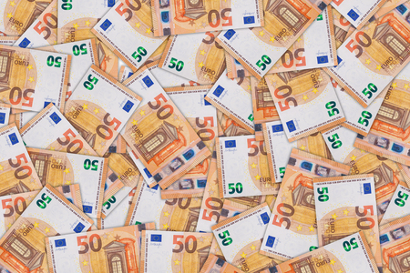 Background from a lot of fifty euro banknotesの写真素材