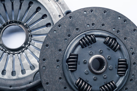 the part clutch for a car on a white background