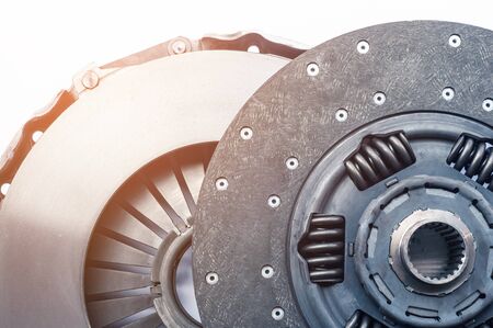 the part clutch for a car on a white backgroundの写真素材