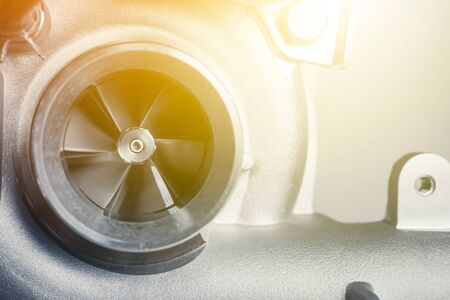 new turbine of car on white background. close up impellerの写真素材