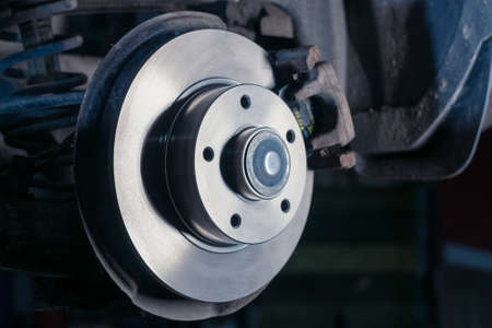 auto parts, new brake discs car service. Close upの写真素材