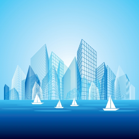 City Landscape at morningのイラスト素材