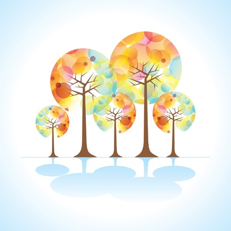 colorful abstract treeのイラスト素材