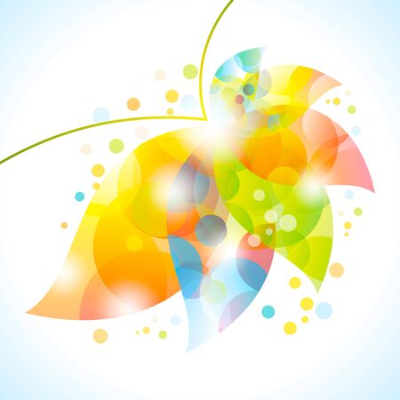 colorful abstract flower leafのイラスト素材