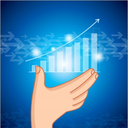 business graph on a glass window のイラスト素材