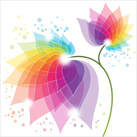 colorful abstract flowerのイラスト素材