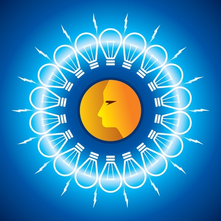 Light bulb design,human resource conceptのイラスト素材