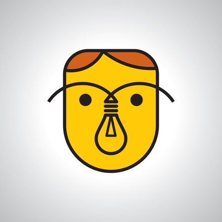Human heads with Bulb symbol   Business  ; concepts のイラスト素材