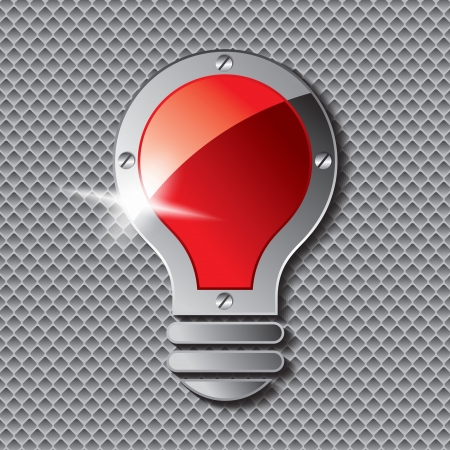 Vector Light Bulb Icon metal plateのイラスト素材