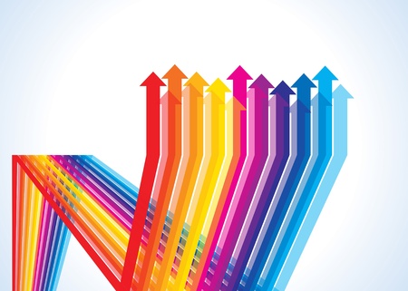 progress in business with coloured arrowのイラスト素材