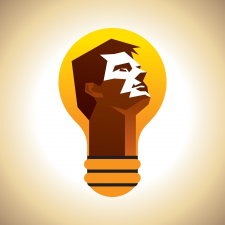 Human heads with Bulb symbol   Business  ; concepts のイラスト素材