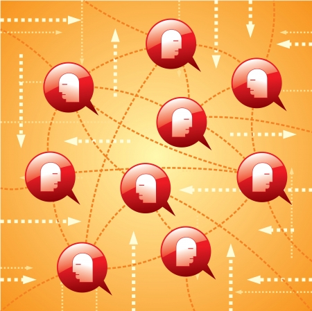 talking people link by communication linesのイラスト素材