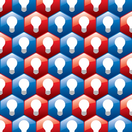 bulb in hexagonal patternのイラスト素材