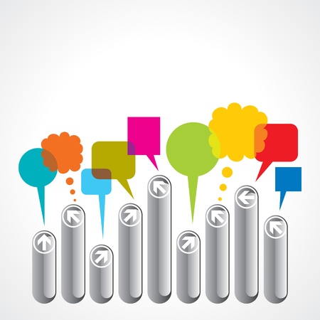 abstract business people with speech bubbleのイラスト素材