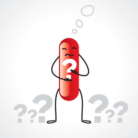 Man silhouette with question marks のイラスト素材