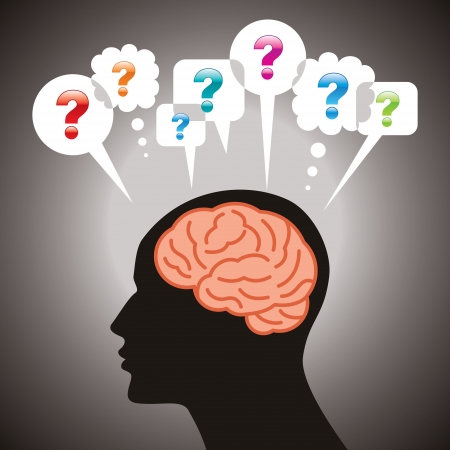 question symbol and man headのイラスト素材