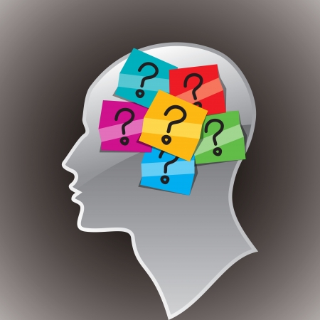 human head with question mark のイラスト素材