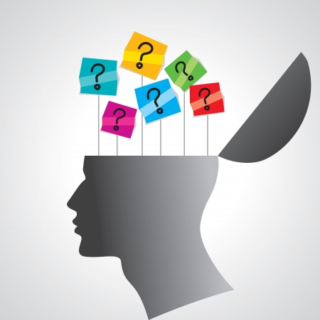 human head with question mark のイラスト素材
