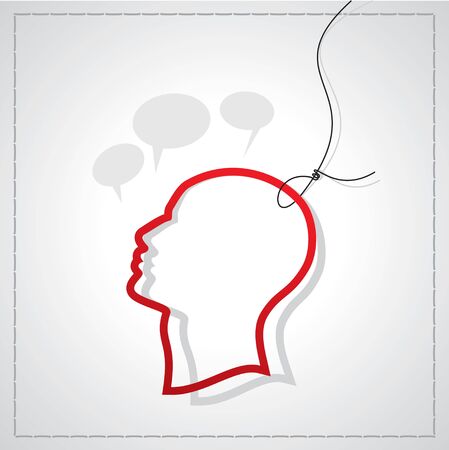 man head silhouette with tagのイラスト素材