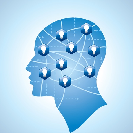 social networking with idea and thinkingのイラスト素材