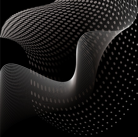 abstract smooth wave with dots のイラスト素材