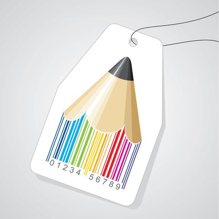 bar code illustration with color pencil のイラスト素材