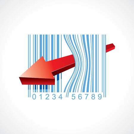 bar code illustration with arrow のイラスト素材