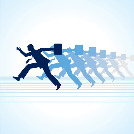 Isolated on businessman running in format のイラスト素材