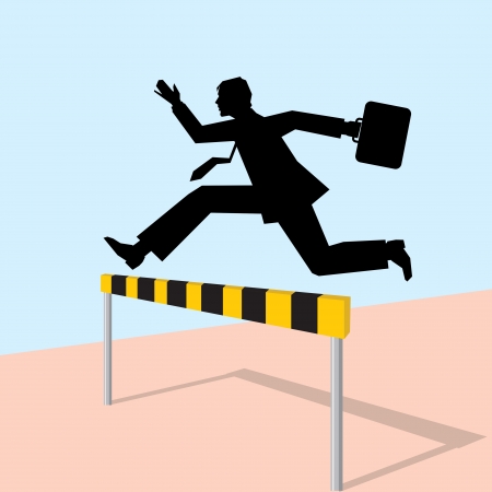jumping man with black bagのイラスト素材