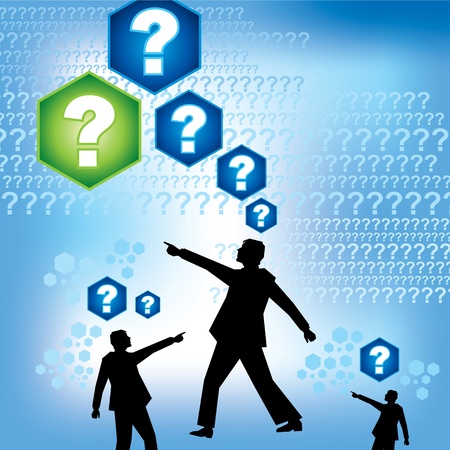 group of people with question markのイラスト素材