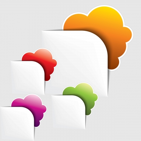 Set of Paper Tag Labels   menuのイラスト素材