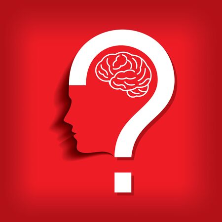silhouette of a question mark with human headのイラスト素材