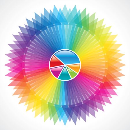 pie graph with colorful patternのイラスト素材