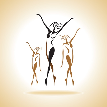 dancing girlsのイラスト素材