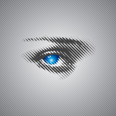 blue eye stock vector with halftoneのイラスト素材