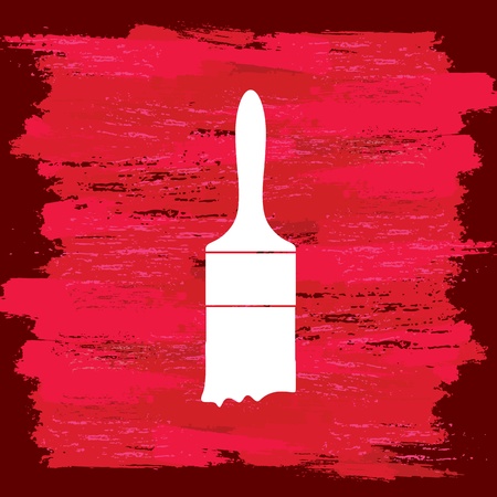 paint brush with red paintのイラスト素材