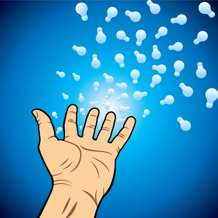 many small ideas in handのイラスト素材