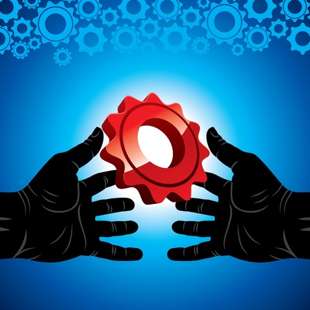 hand hold gearのイラスト素材