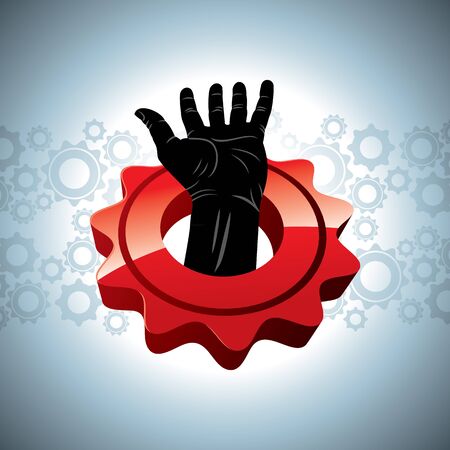 hand and gear success conceptのイラスト素材