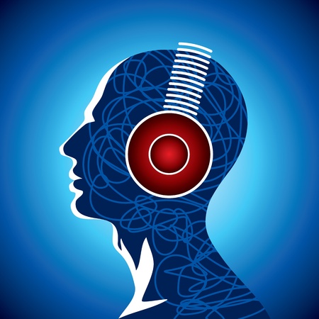 illustration of call center executive on blue backgroundのイラスト素材